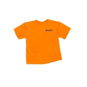 VTG Dodge Razor Promo T-Shirt XL Orange M.J. Soffe Made in USA Car Graphic